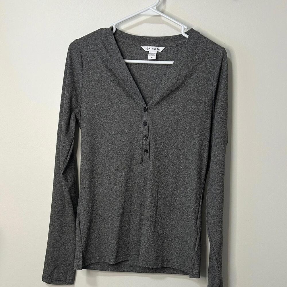 Athleta Charcoal‎ Long Sleeve Top